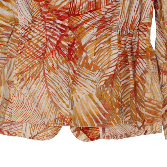 Chicos Jacket Womens Size 1 Medium Funnel Neck Full Zip Orange Lightweight - Picture 11 of 13